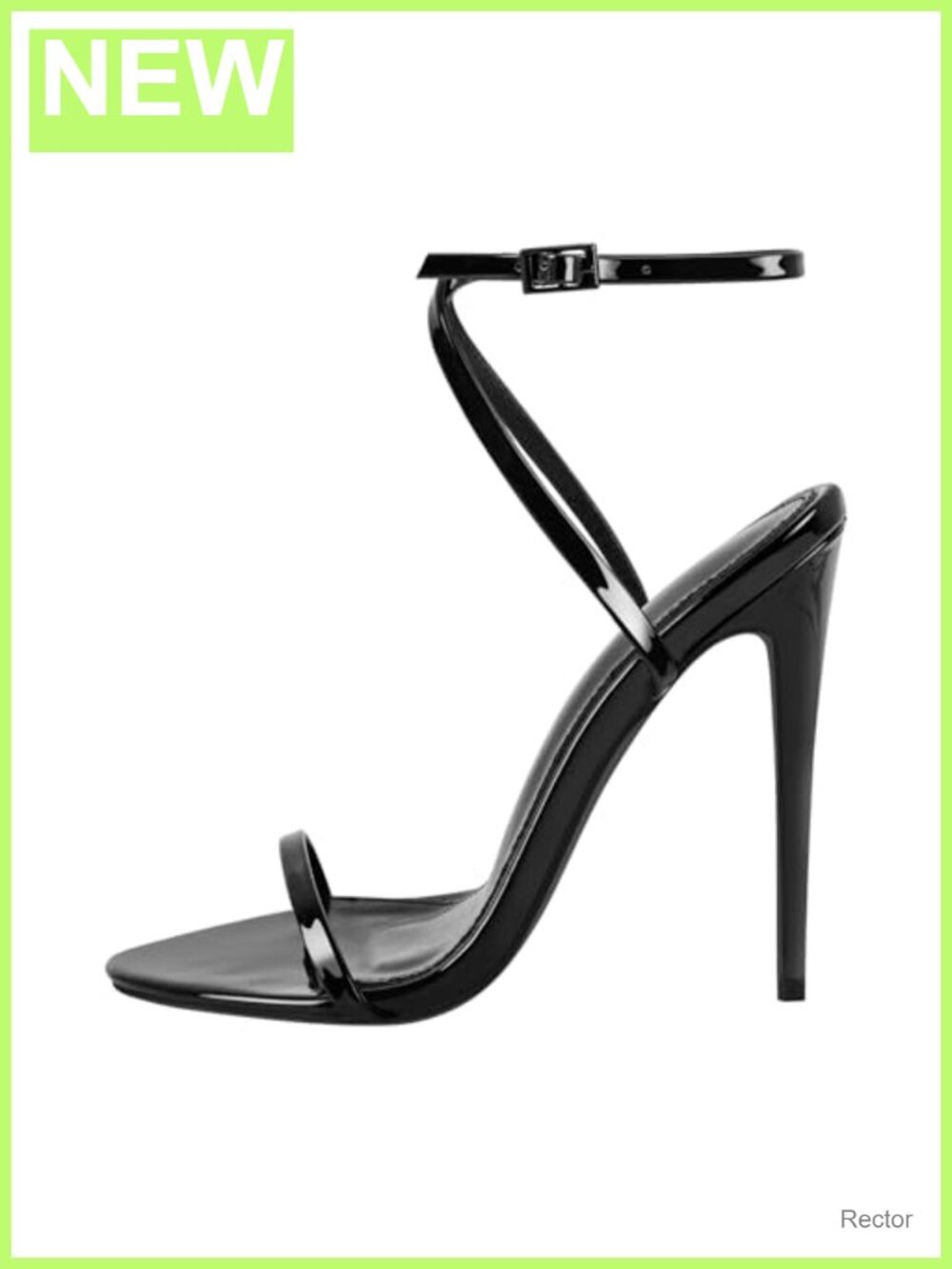 Women's Strappy Stiletto Heels Ankle Strap Buckle Open Toe Party Sandals Faux